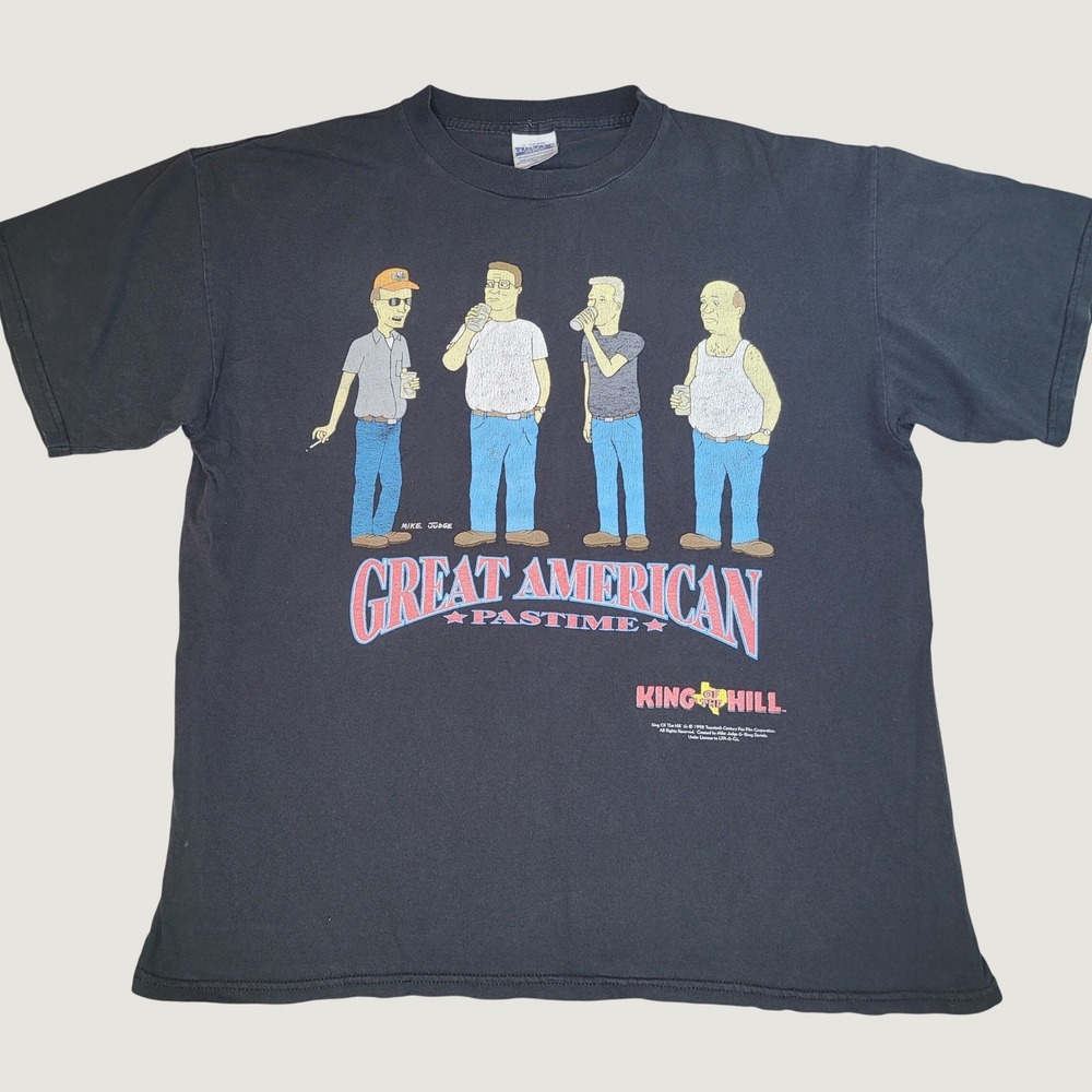 Vintage 1998 King of the Hill Shirt Mens XL Tultex Great American Pastime Black
